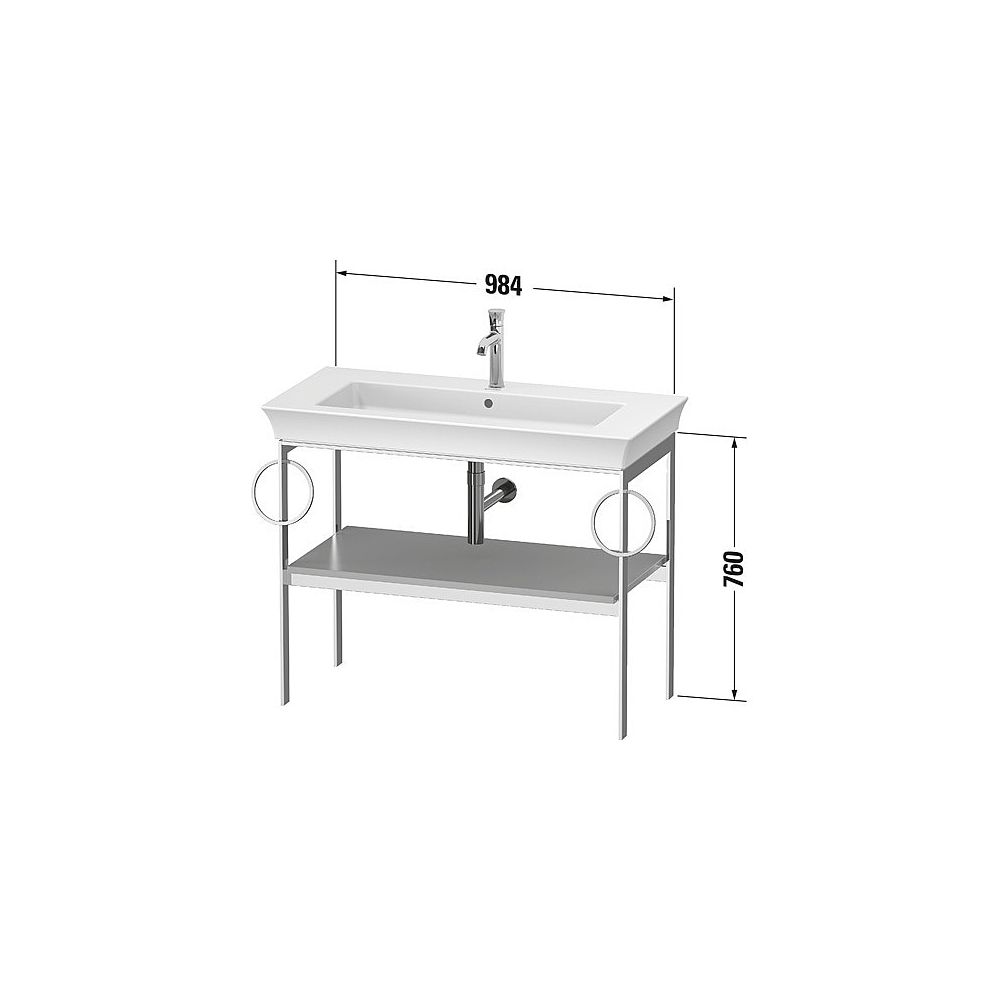 Duravit White Tulip Metallkonsole 450x984x760mm B, Weiß SDM, 1 Ablagefläche, 2 Han... DURAVIT-WT4547B3636 4063382133892 (Abb. 3)