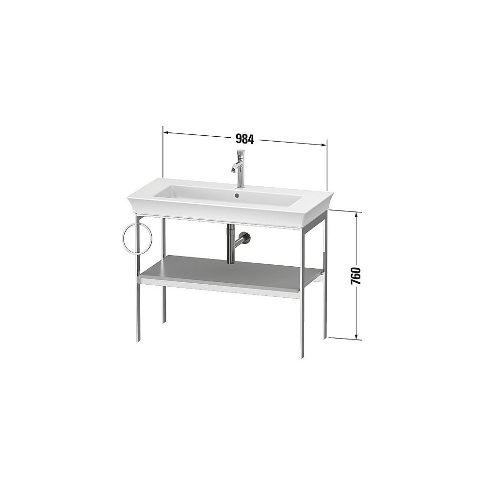 Duravit White Tulip Metallkonsole 450x984x760mm, Taupe SDM, 1 Ablagefläche/Handtuc... DURAVIT-WT4544R6060 4063382127471 (Abb. 3)