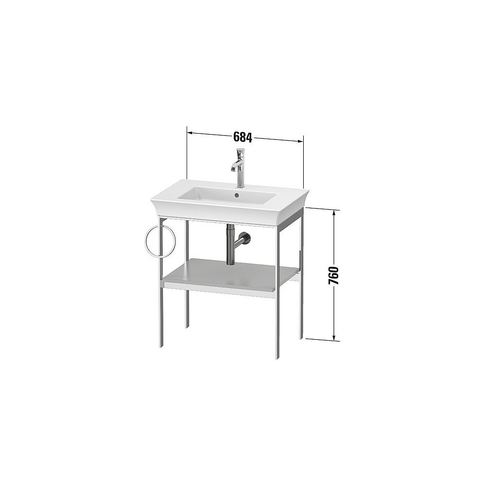 Duravit White Tulip Metallkonsole 450x684x760mm, R, Weiß SDM, 1 Ablagefläche/Handt... DURAVIT-WT4543R3636 4063382126818 (Abb. 3)