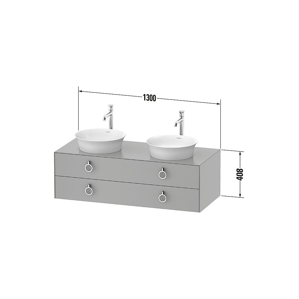 Duravit White Tulip Konsolenwaschtischunterbau wh 550x1300x408mm B/M mit KSP Eiche... DURAVIT-WT4993BH585 4063382121424 (Abb. 4)