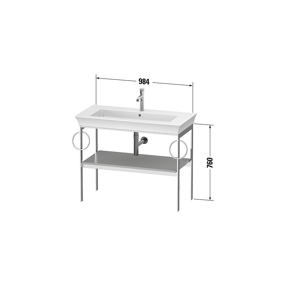 Duravit White Tulip Metallkonsole 450x984x760mm B, Weiß SDM, 1 Ablagefläche, 2 Han... DURAVIT-WT4547B3636 4063382133892 (Abb. 4)