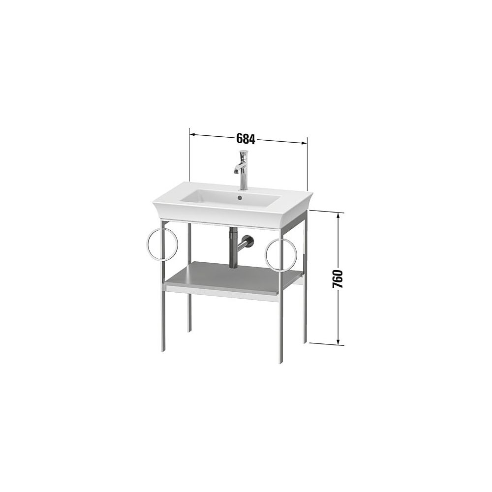 Duravit White Tulip Metallkonsole 450x684x760mm Graphit HG, 1 Ablagefläche, 2 Hand... DURAVIT-WT4546BH1H1 4063382127709 (Abb. 5)