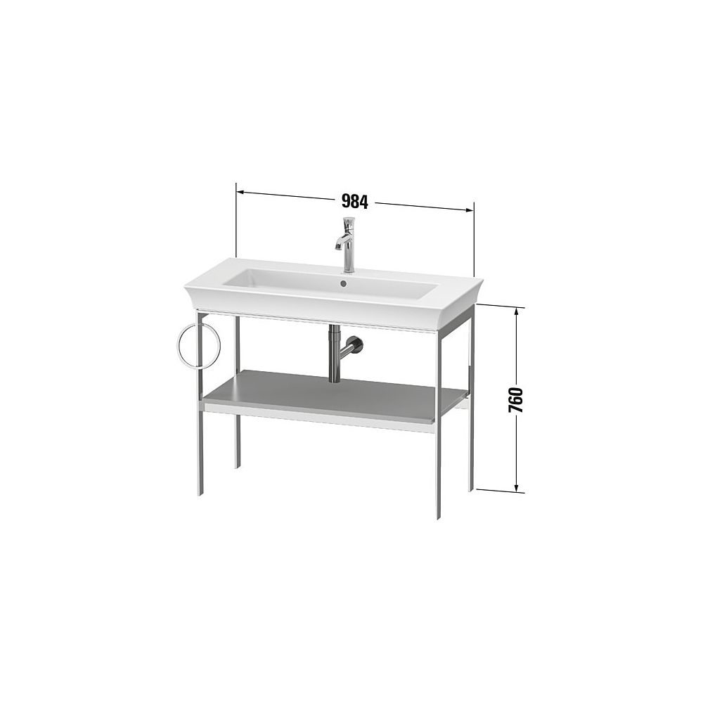 Duravit White Tulip Metallkonsole 450x984x760mm, Taupe SDM, 1 Ablagefläche/Handtuc... DURAVIT-WT4544R6060 4063382127471 (Abb. 4)