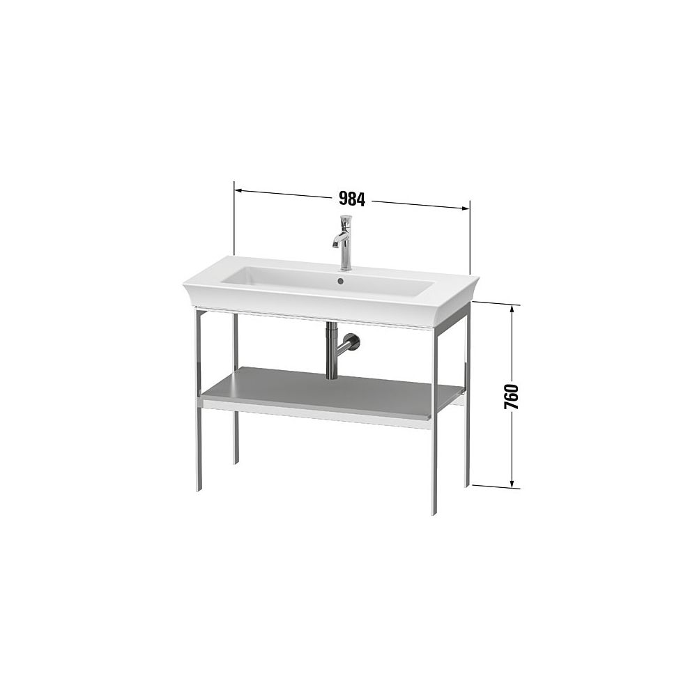 Duravit White Tulip Metallkonsole 450x984x760mm, Weiß Hochglanz, 1 Ablagefläche, I... DURAVIT-WT454108585 4063382126245 (Abb. 4)