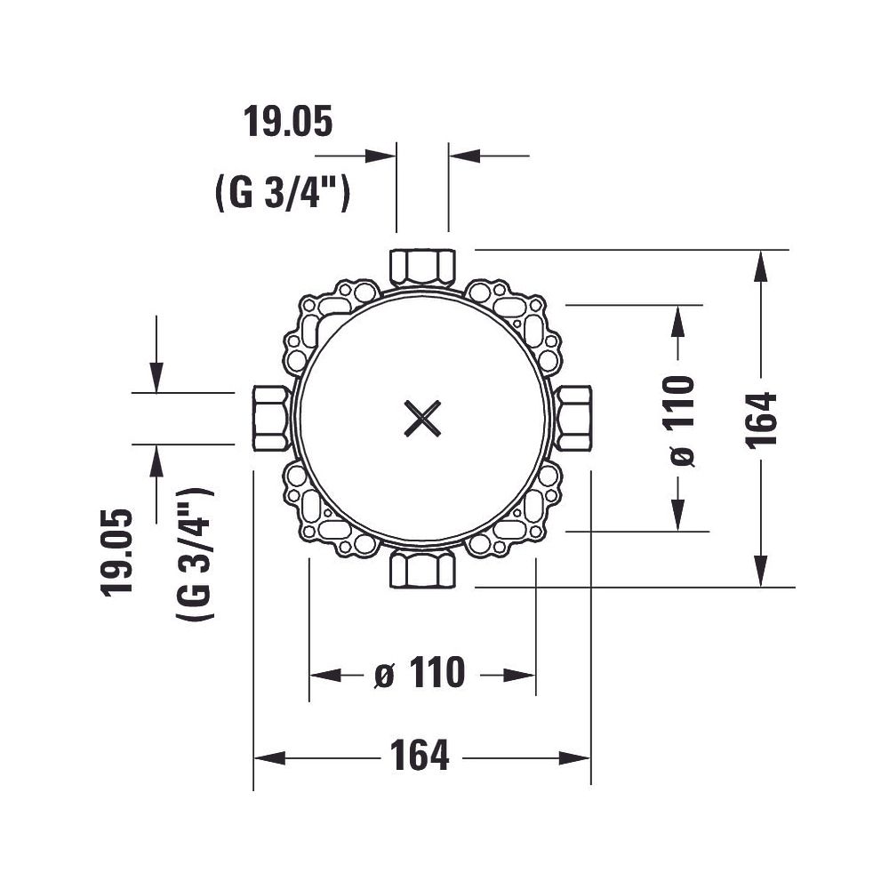 Duravit Bluebox G 3/4", Montageart Unterputz, mit Vorabsperrung, Einbautiefe 75-1... DURAVIT-GK0900001000 4053424467641 (Abb. 6)