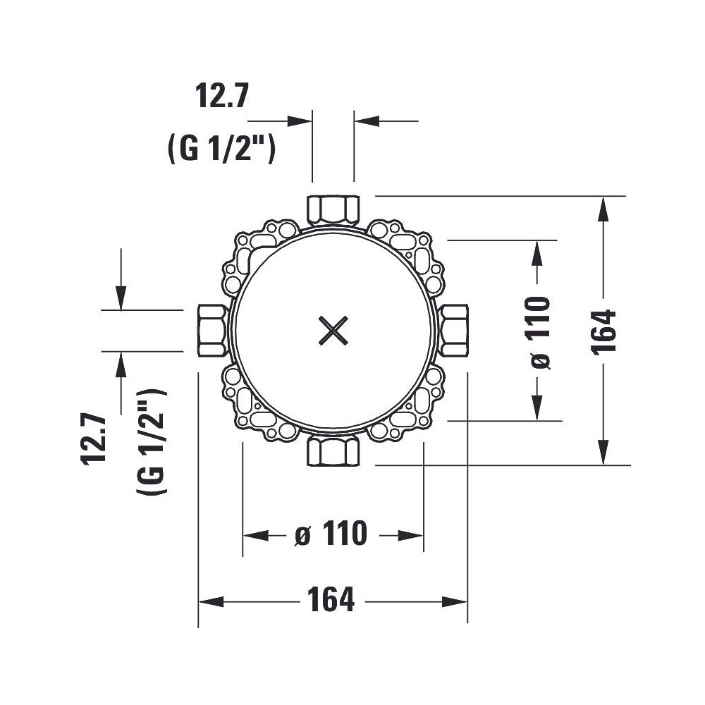 Duravit Bluebox G 1/2", Montageart Unterputz, ohne Vorabsperrung, Einbautiefe 75-... DURAVIT-GK0900000000 4053424467634 (Abb. 8)