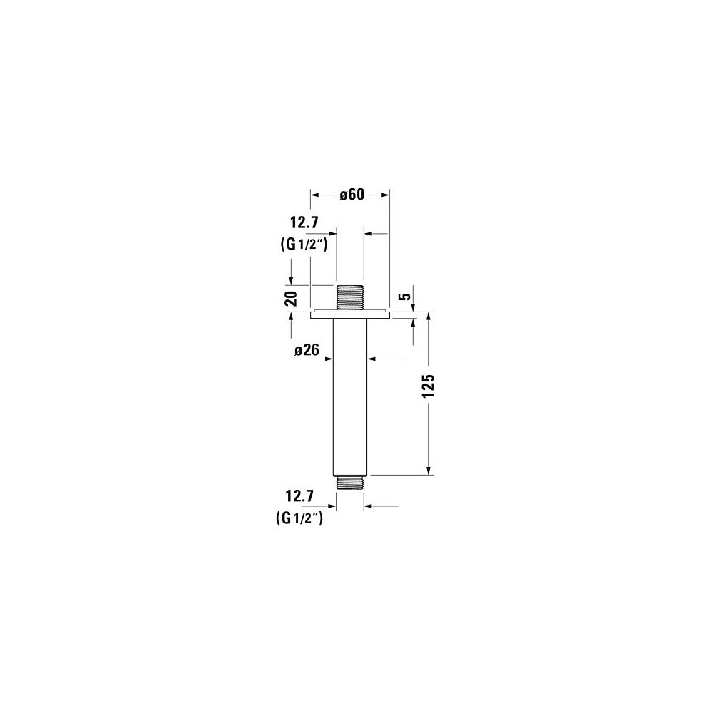 Duravit Brausearm Länge 125mm Deckemontage Rosette rund, Chrom Hochglanz... DURAVIT-UV0670022000 4053424467542 (Abb. 7)
