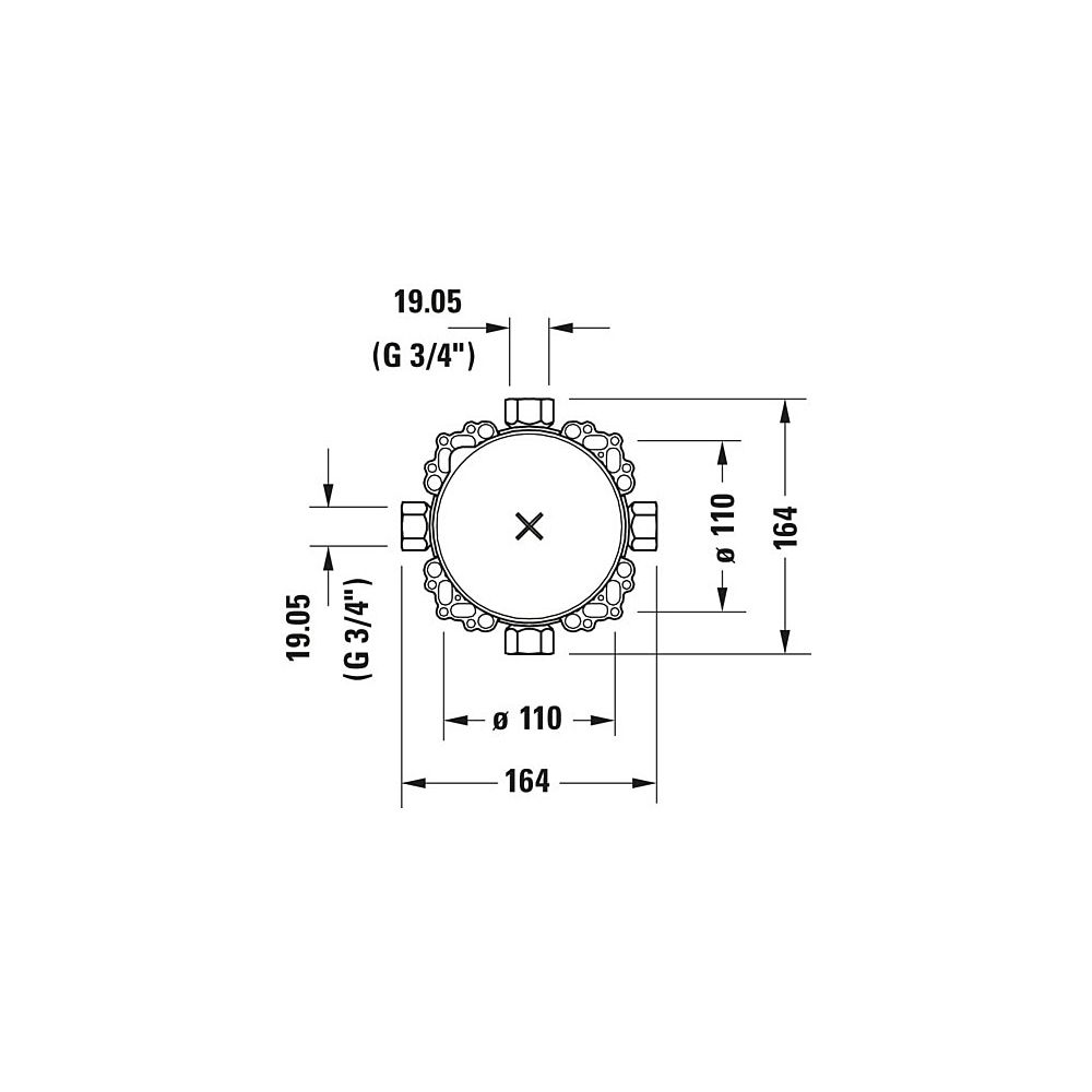 Duravit Bluebox G 3/4", Montageart Unterputz, mit Vorabsperrung, Einbautiefe 75-1... DURAVIT-GK0900001000 4053424467641 (Abb. 7)