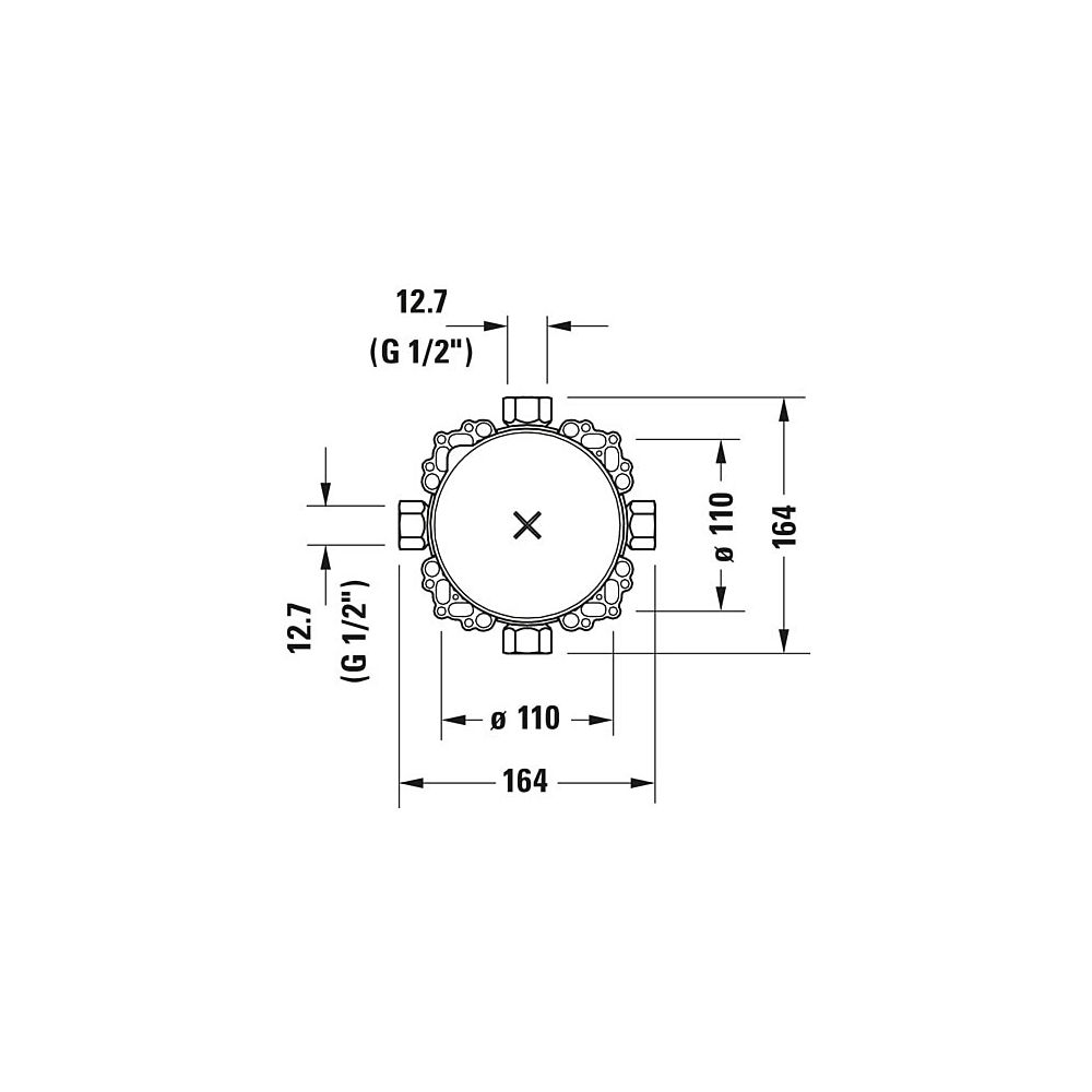 Duravit Bluebox G 1/2", Montageart Unterputz, ohne Vorabsperrung, Einbautiefe 75-... DURAVIT-GK0900000000 4053424467634 (Abb. 9)