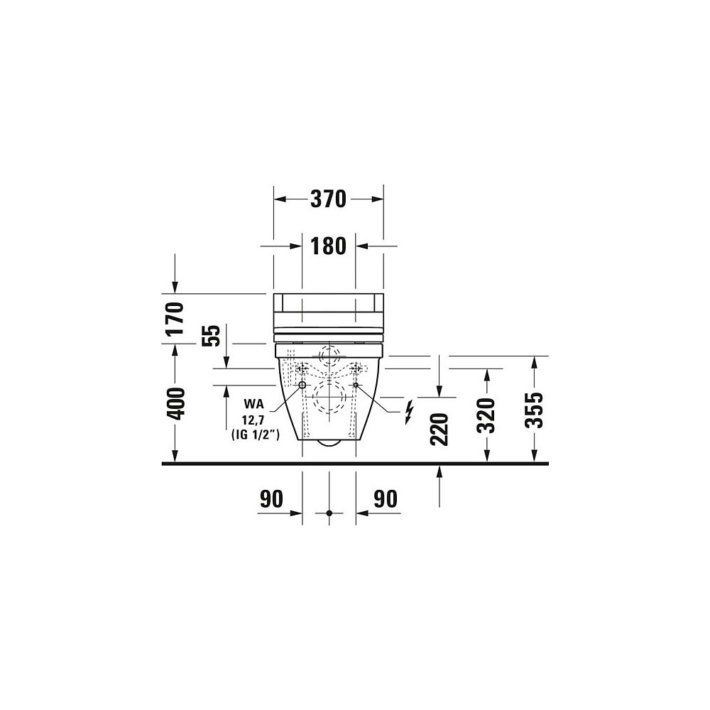 Duravit Starck 3 Wand-WC für Dusch-WC-Sitz 620x365x435mm, Weiß Hochglanz, 4,5l, Wo... DURAVIT-22265900001 4021534822162 (Abb. 8)