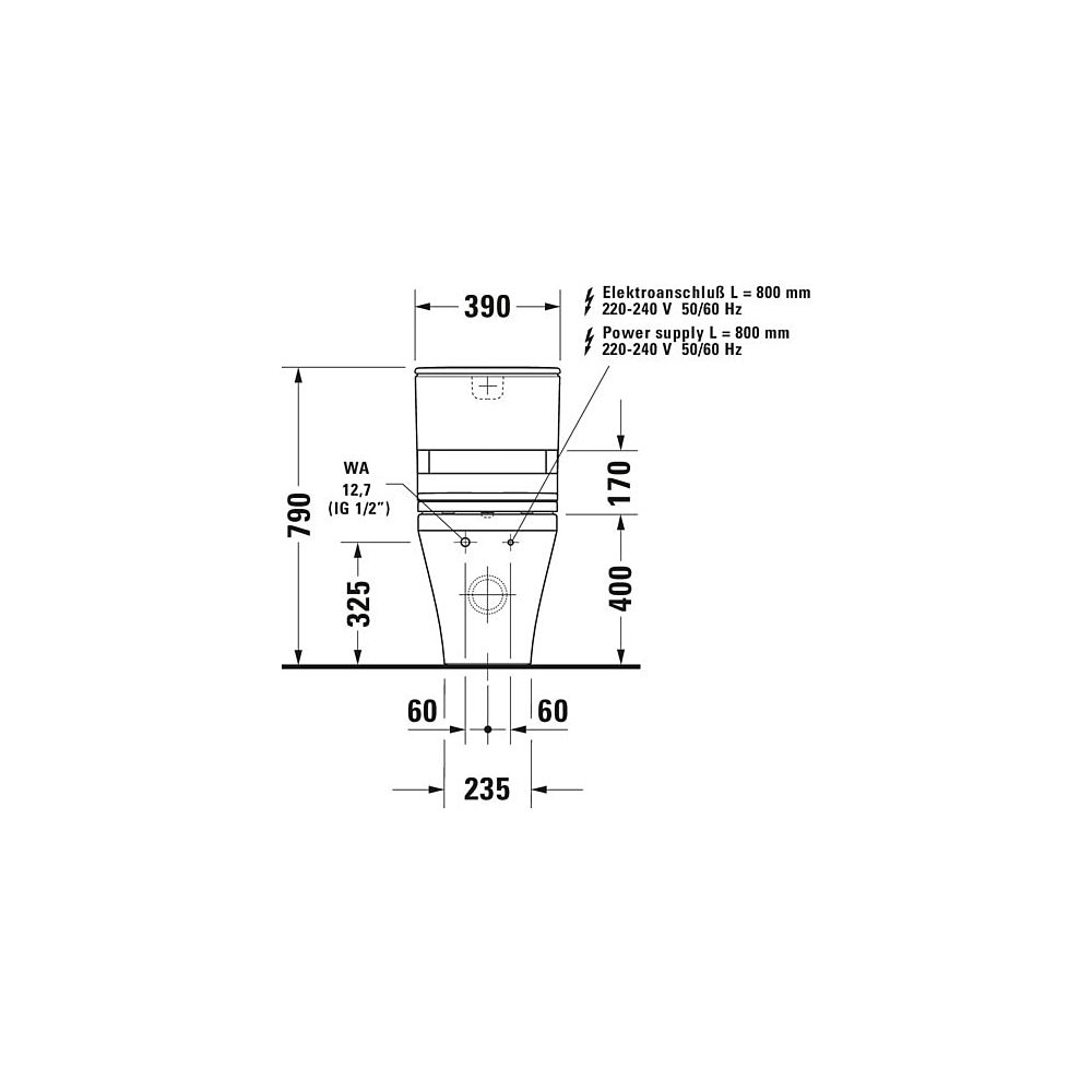 Duravit Stand WC Kombination für Dusch-WC-Sitz DuraStyle 705x390x420mm, Weiß Hochgl... DURAVIT-2156590000 4021534854576 (Abb. 4)