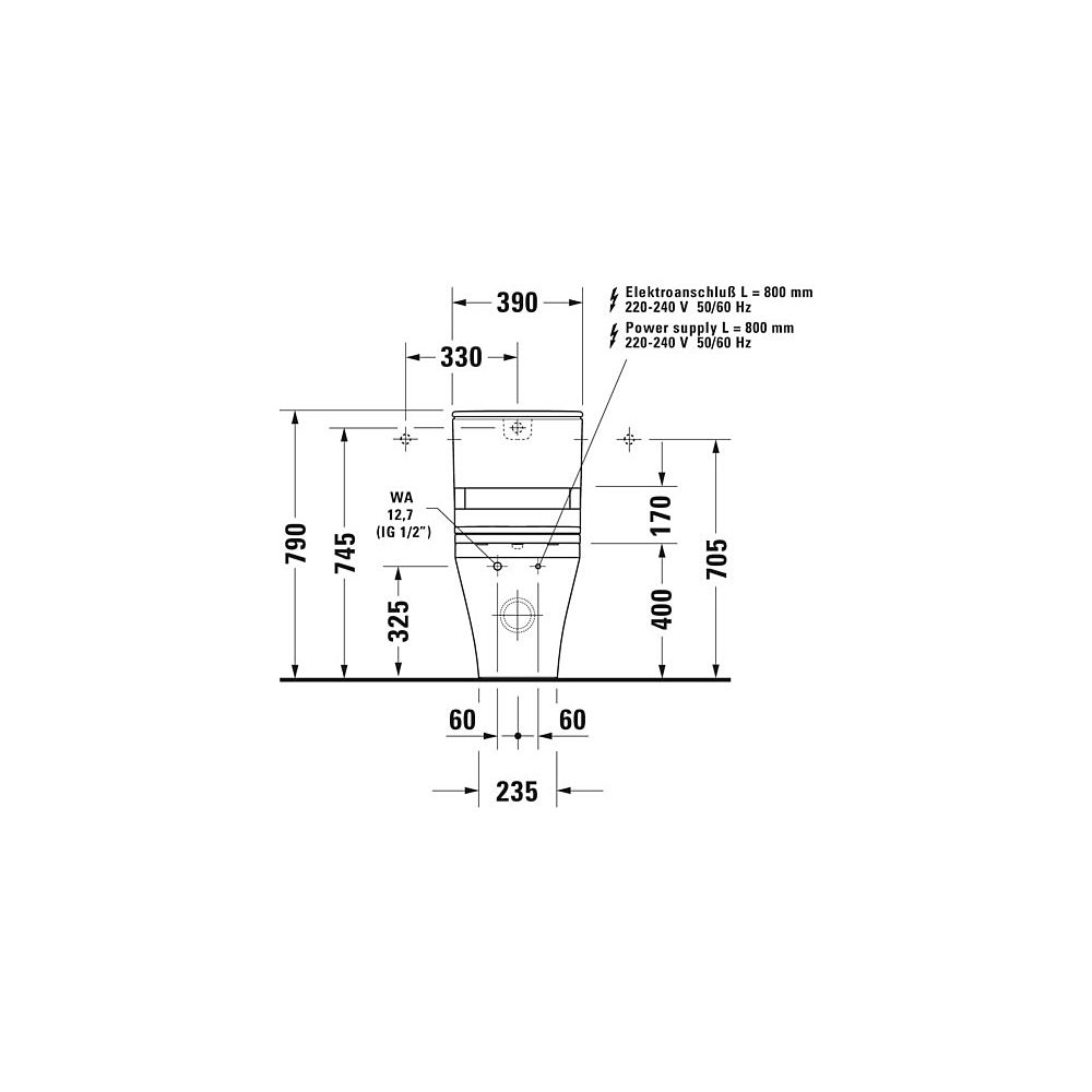 Duravit Stand WC Kombination für Dusch-WC-Sitz DuraStyle 705x390x420mm, Weiß Hochgl... DURAVIT-2156590000 4021534854576 (Abb. 7)