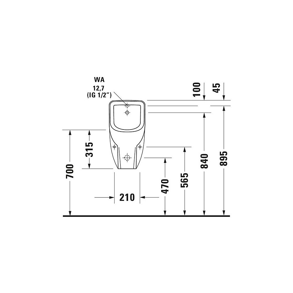 Duravit D-Code Urinal 290x305x565mm Weiß Hochglanz Rimless, Verdrängung, Zulauf hin... DURAVIT-0829300000 4021534392238 (Abb. 7)