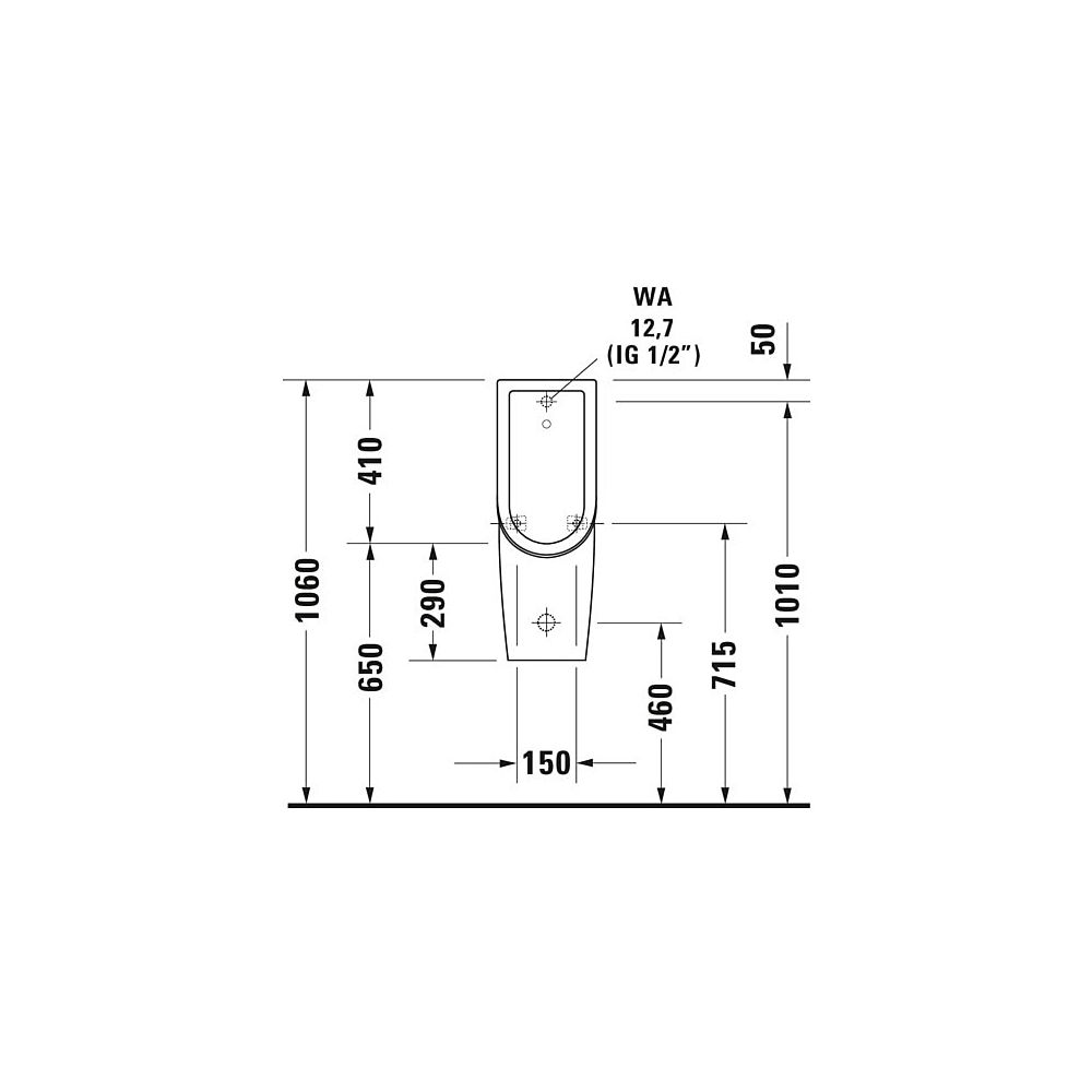 Duravit Starck 3 Urinal 300x245x700mm Weiß Hochglanz HYG Rimless, Verdrängung, Zula... DURAVIT-0827252000 4053424324913 (Abb. 5)