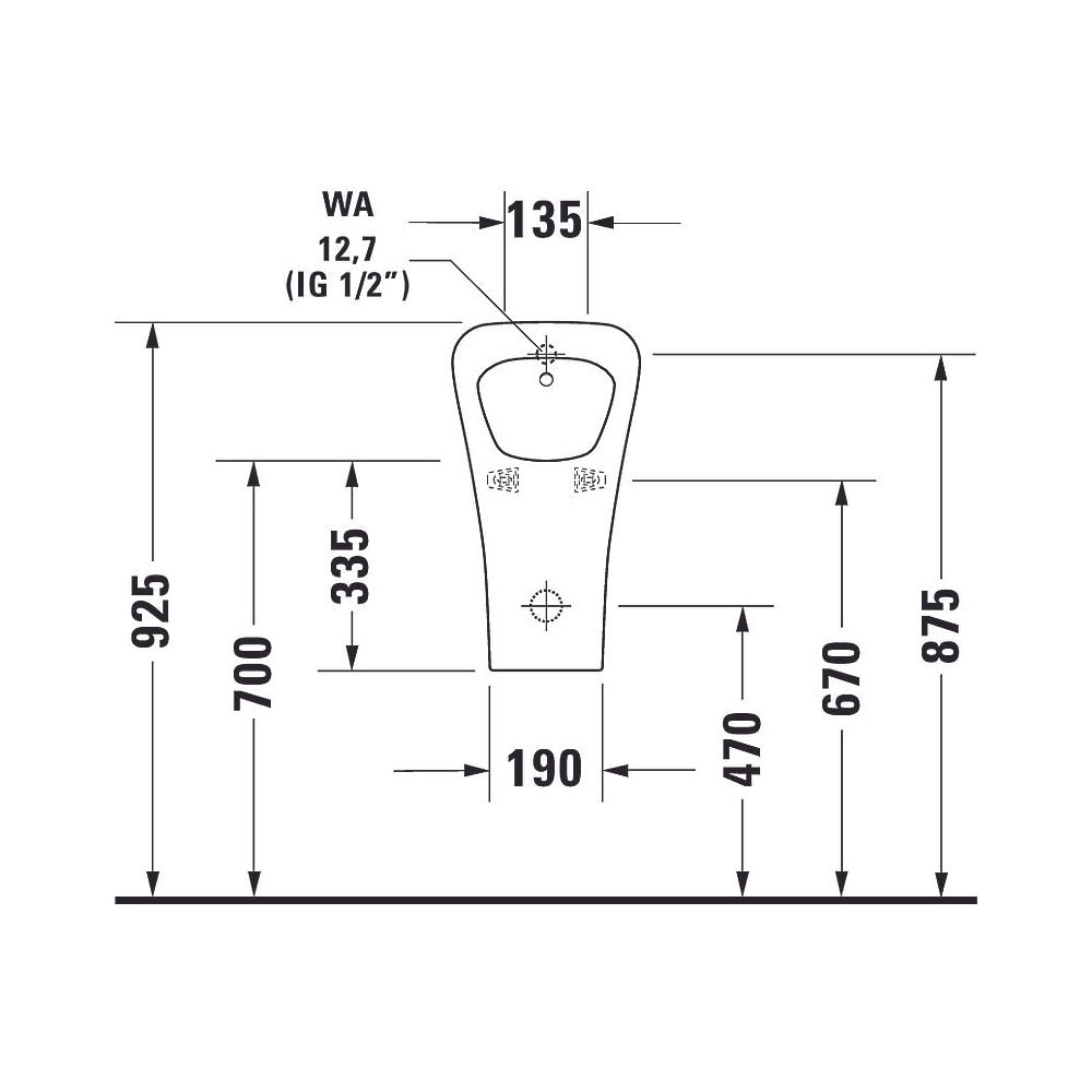 Duravit DuraStyle Urinal 340x300x560mm Weiß Hochglanz WonderGliss, Rimless, Verdrä... DURAVIT-28063000001 4021534863882 (Abb. 8)