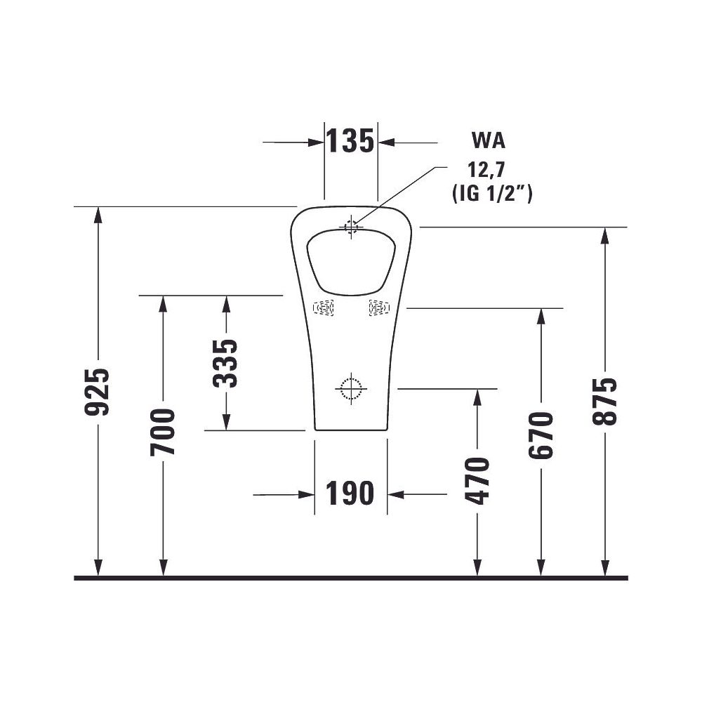 Duravit DuraStyle Urinal 340x300x560mm Weiß Hochglanz WonderGliss, geschlossen, Ab... DURAVIT-28043000001 4021534863806 (Abb. 7)