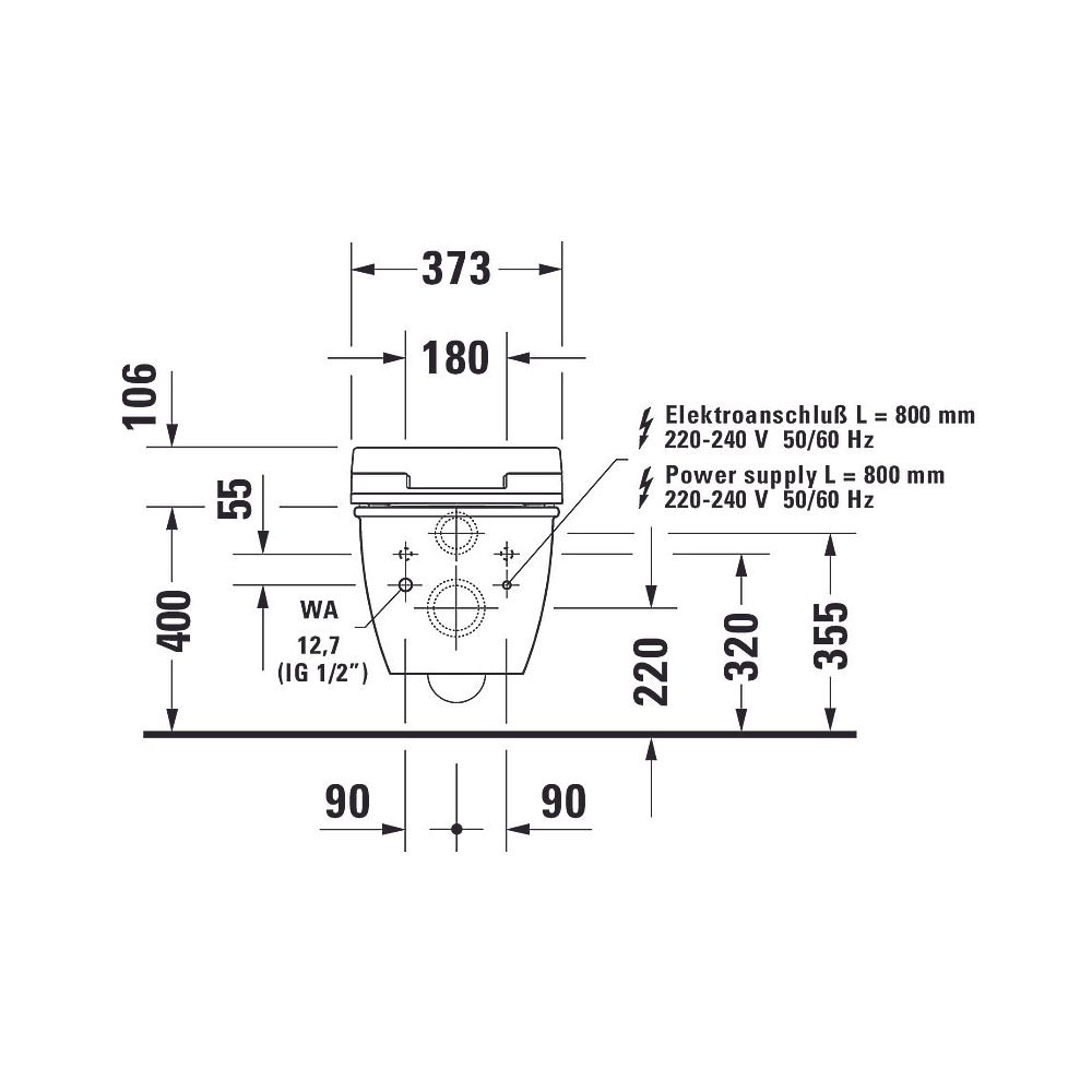 Duravit SensoWash Slim Dusch-WC 539x373mm, Weiß, Absenkautomatik, Fernbedienu... DURAVIT-611000002304300 4053424688756 (Abb. 86)