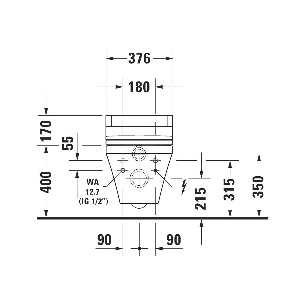 Duravit DuraStyle Wand-WC für Dusch-WC-Sitz 620x376x350mm, Weiß Hochglanz, 4,5l, T... DURAVIT-2542590000 4021534924293 (Abb. 11)