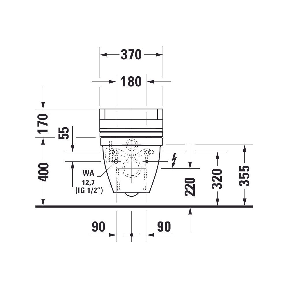 Duravit Starck 3 Wand-WC für Dusch-WC-Sitz 620x365x435mm, Weiß Hochglanz, 4,5l, W... DURAVIT-22265900001 4021534822162 (Abb. 10)