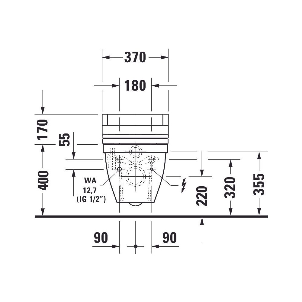 Duravit Starck 3 Wand-WC für Dusch-WC-Sitz 620x365x435mm, Weiß Hochglanz, 4,5l, W... DURAVIT-22265900001 4021534822162 (Abb. 11)