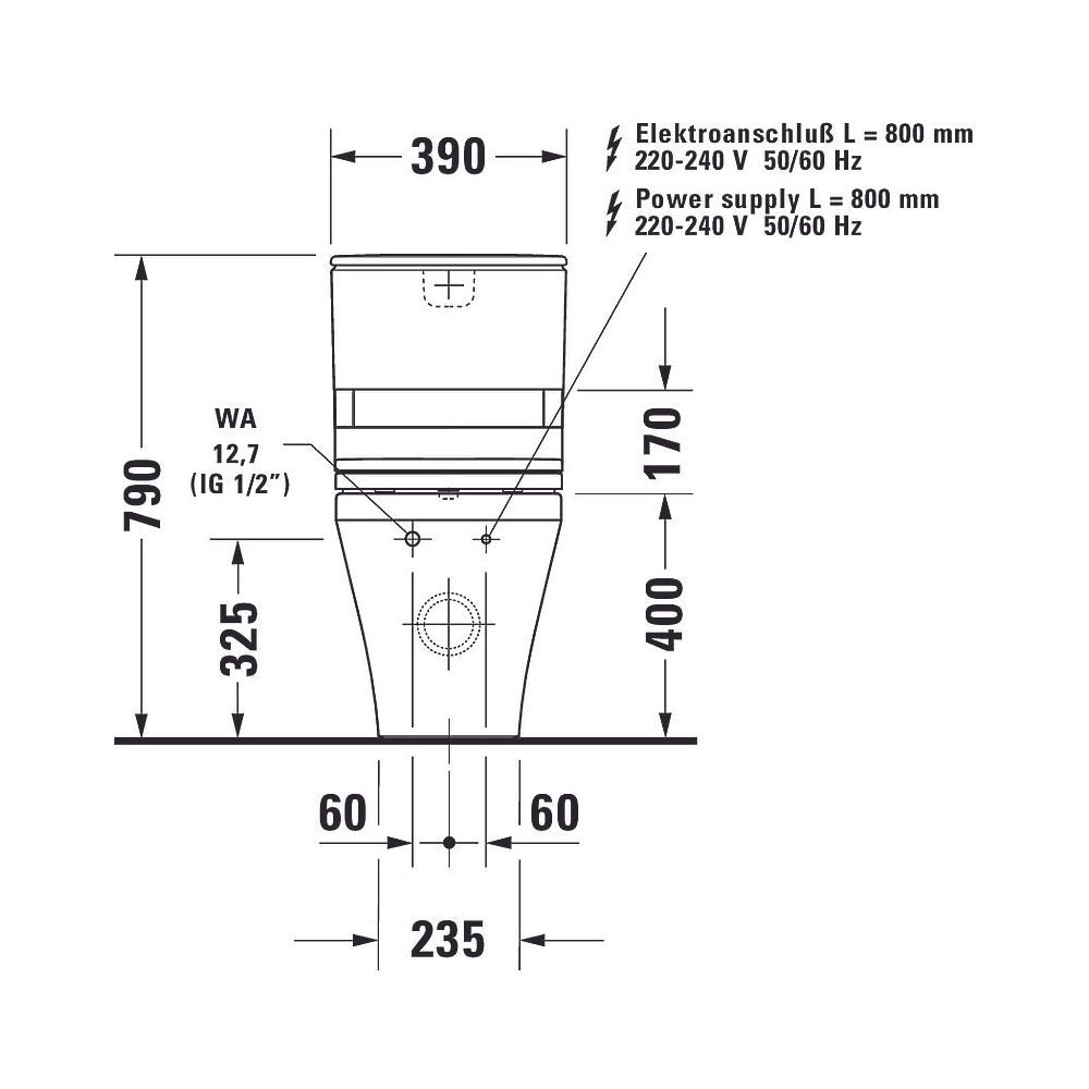 Duravit Stand WC Kombination für Dusch-WC-Sitz DuraStyle 705x390x420mm, Weiß Hochgl... DURAVIT-2156590000 4021534854576 (Abb. 9)