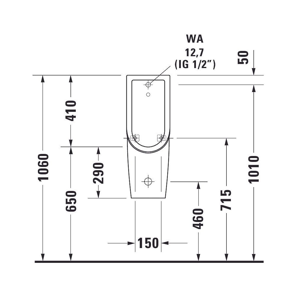 Duravit Starck 3 Urinal 300x245x700mm Weiß Hochglanz HYG Rimless, Verdrängung, Zula... DURAVIT-0827252000 4053424324913 (Abb. 6)