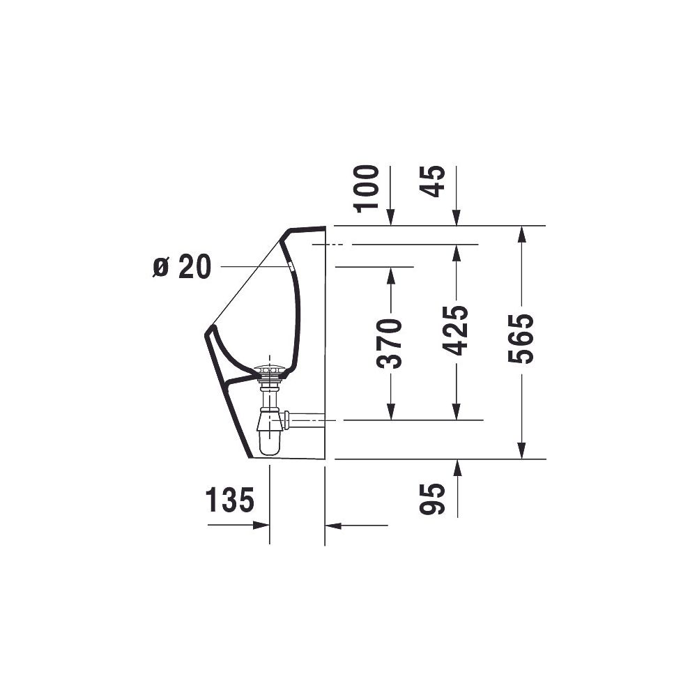 Duravit No.1 Urinal 285x305x565mm Weiß Hochglanz, HYG Verdrängung, mit Spüldüse, Zu... DURAVIT-2819302000 4063382184597 (Abb. 3)