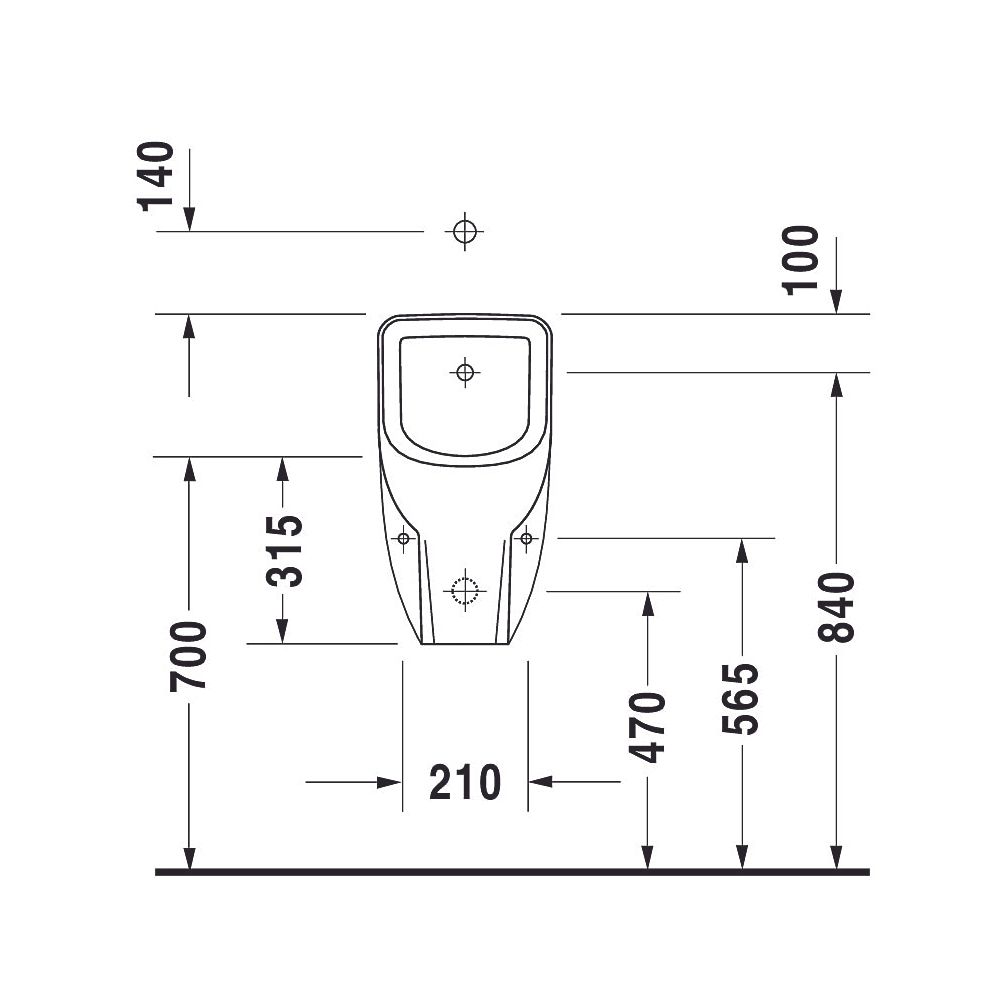Duravit No.1 Urinal 290x305x565mm Weiß Hochglanz, Verdrängung, mit Spüldüse, verdec... DURAVIT-2818302000 4063382184573 (Abb. 2)