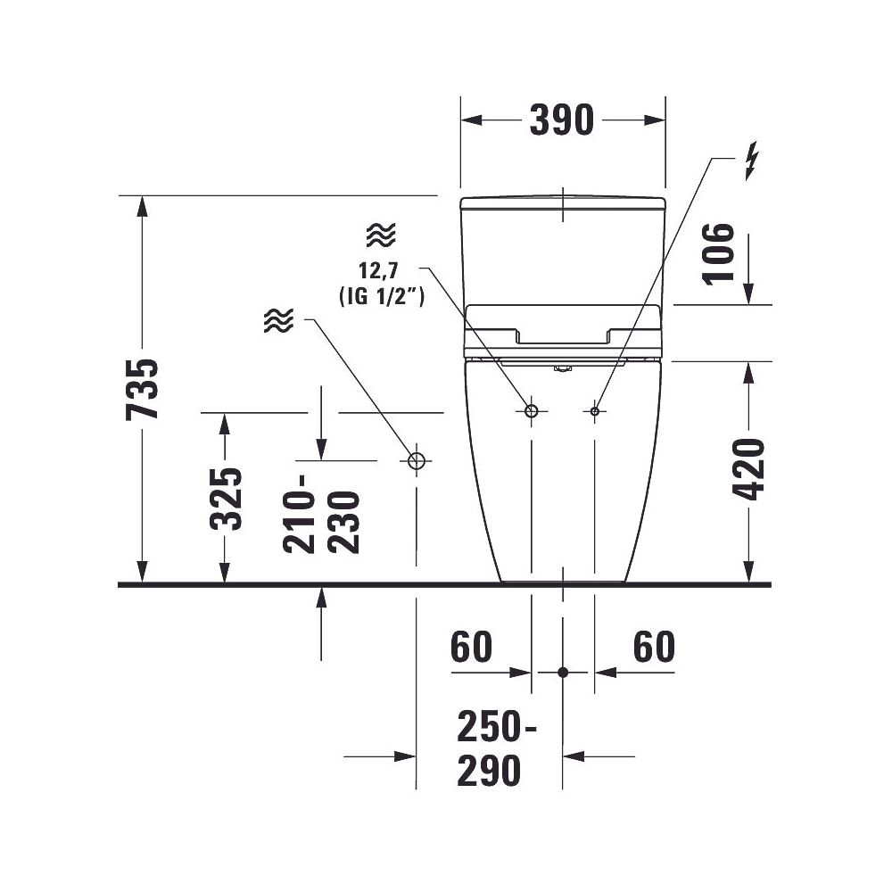 Duravit SensoWash Slim Dusch-WC 539x373mm, Weiß, Absenkautomatik, Fernbedienu... DURAVIT-611000002304300 4053424688756 (Abb. 90)
