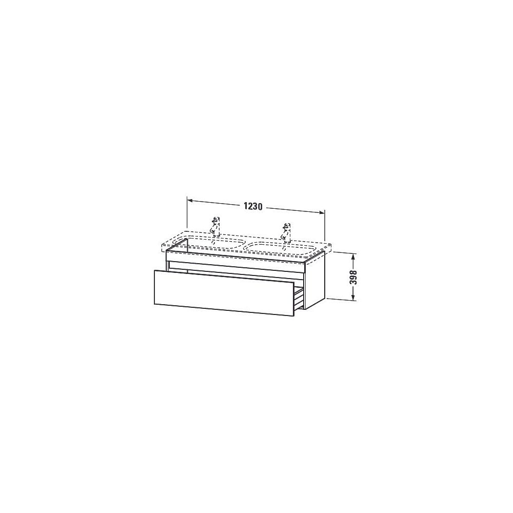 Duravit DuraStyle Waschtischunterbau wandh. 448x1230x398mm Eiche Mattschwarz, Deko... DURAVIT-DS639801643 4063382148148 (Abb. 3)
