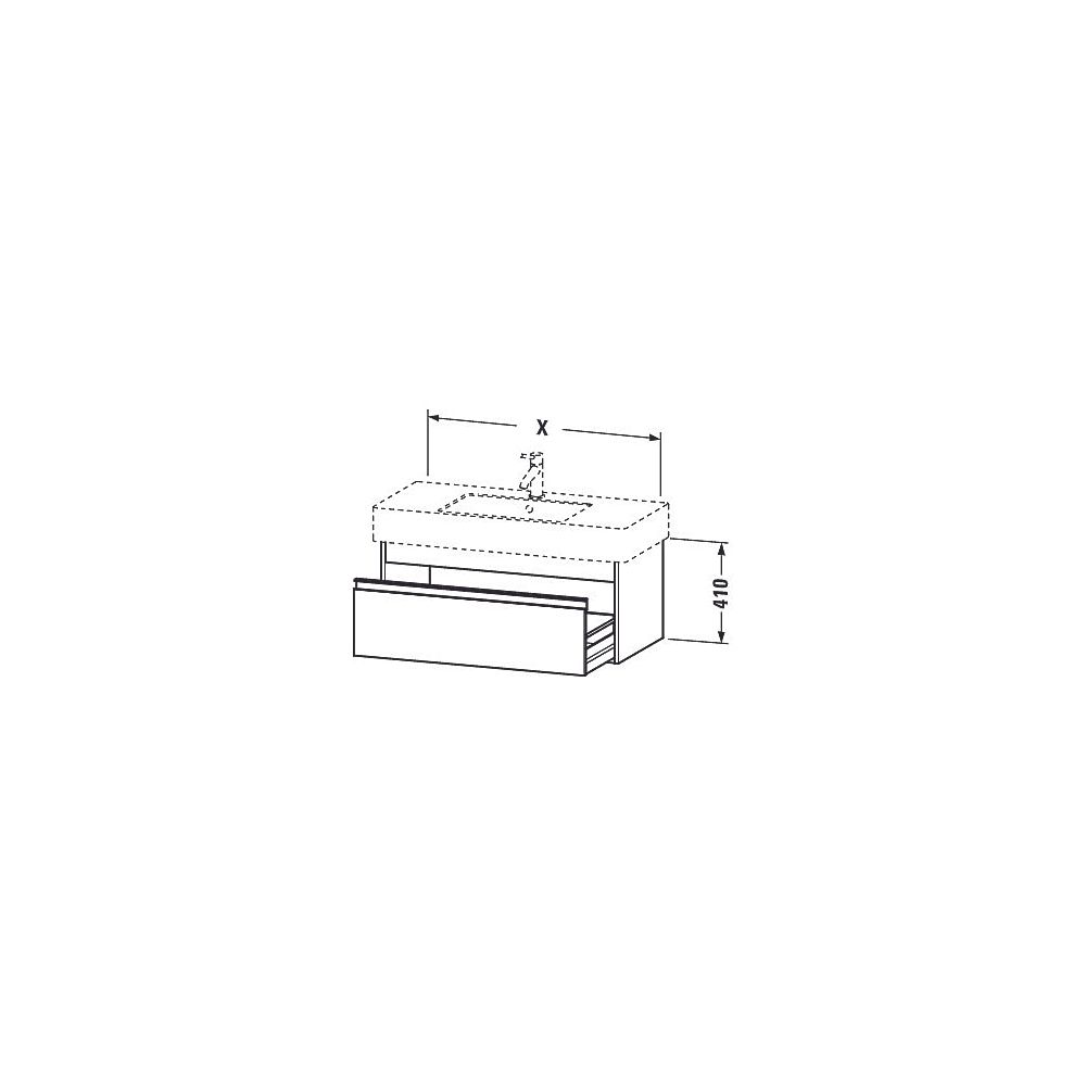 Duravit Ketho Waschtischunterbau wandh. 455x800x410mm, Basalt Matt, Griffleiste Si... DURAVIT-KT669004343 4021534736209 (Abb. 4)