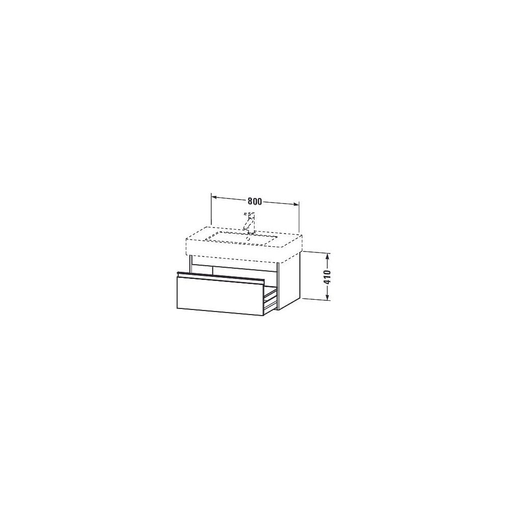 Duravit Ketho Waschtischunterbau wandh. 455x800x410mm, Basalt Matt, Griffleiste Si... DURAVIT-KT669004343 4021534736209 (Abb. 5)