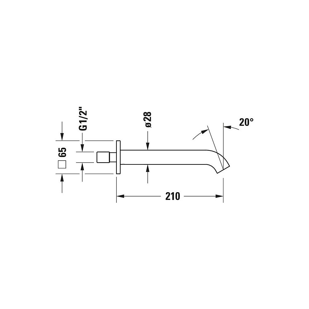 Duravit C.1 Wanneneinlauf Wandmontage, Chrom Hochglanz, Rosette eckig, Ausladung ... DURAVIT-C15240009010 7612158494865 (Abb. 6)