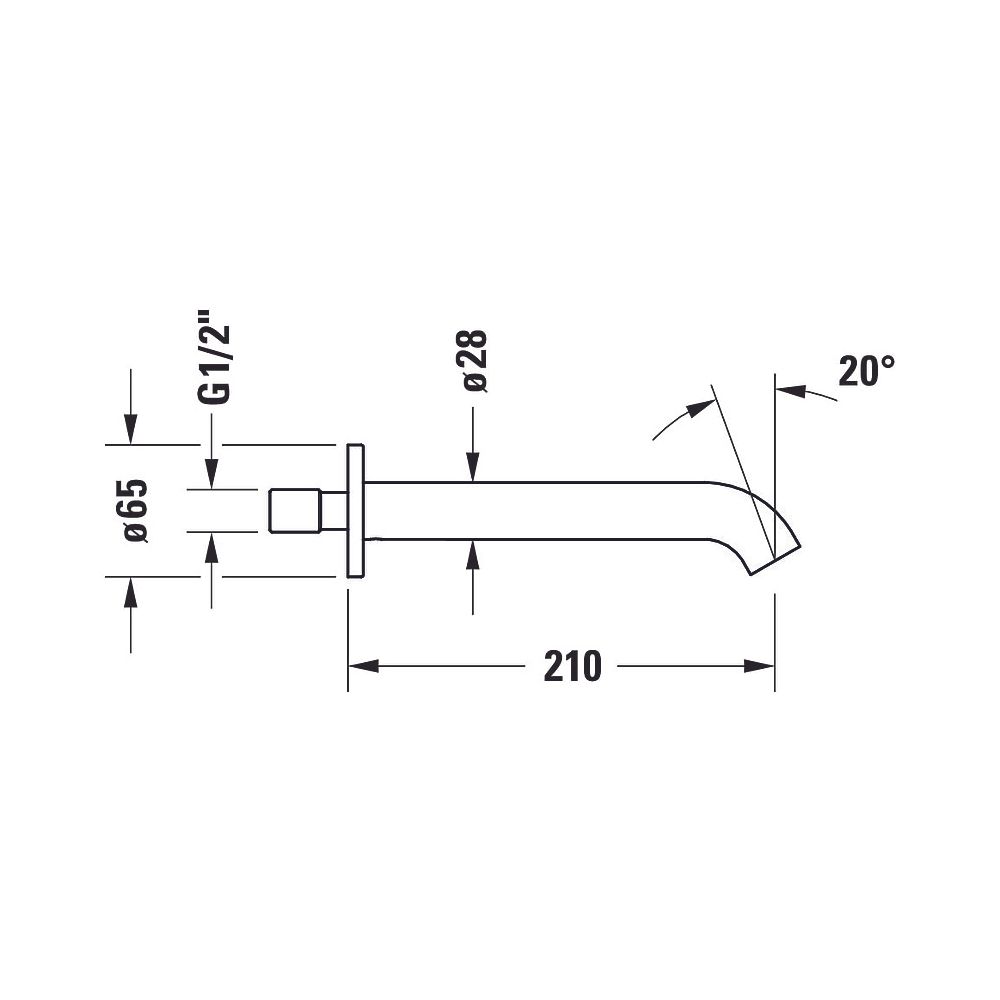 Duravit C.1 Wanneneinlauf Wandmontage, Chrom Hochglanz, Rosette rund, Ausladung ... DURAVIT-C15240010010 7612158494841 (Abb. 12)