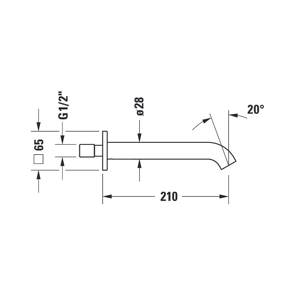 Duravit C.1 Wanneneinlauf Wandmontage, Chrom Hochglanz, Rosette eckig, Ausladung ... DURAVIT-C15240009010 7612158494865 (Abb. 7)
