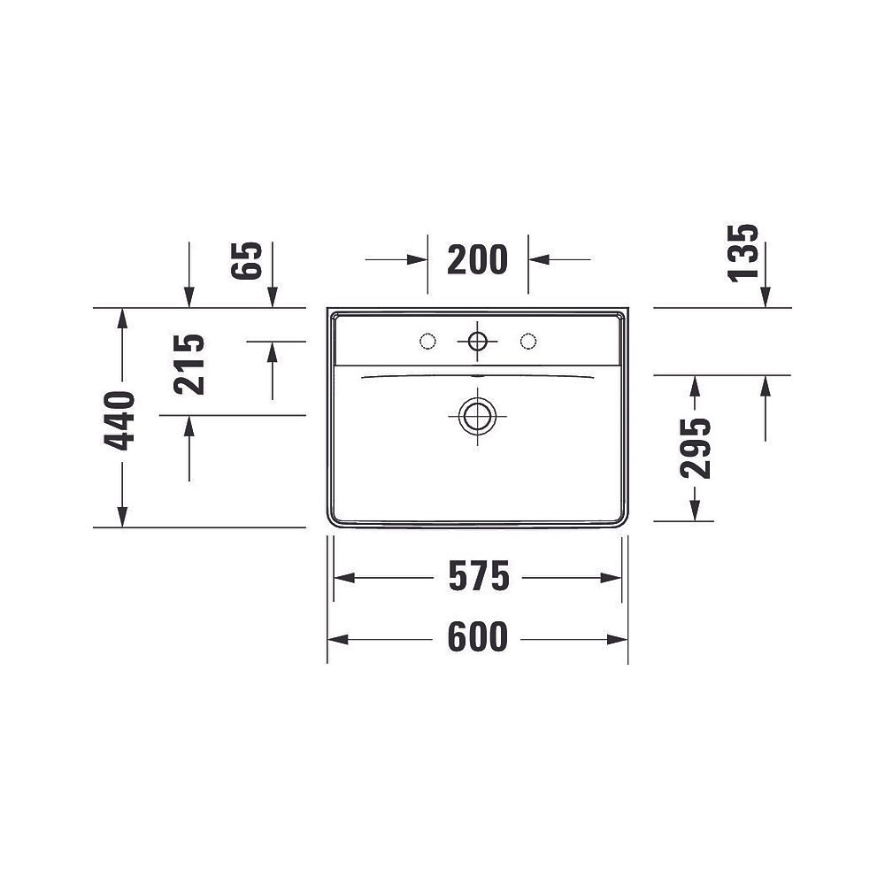 Duravit D-Neo Waschtisch 440x600x165mm wandhäng., Weiß Hochglanz, Rechteckig, 1 Wa... DURAVIT-2366600000 4053424981918 (Abb. 12)