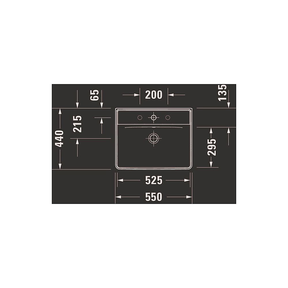 Duravit D-Neo Waschtisch 440x550x165mm wandhäng., Weiß Hochglanz, Rechteckig, 1 Wa... DURAVIT-2366550000 4063382016287 (Abb. 15)