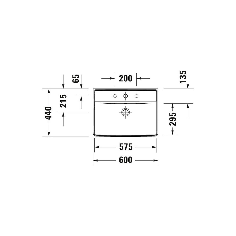 Duravit D-Neo Waschtisch 440x600x165mm wandhäng., Weiß Hochglanz, Rechteckig, 1 Wa... DURAVIT-2366600000 4053424981918 (Abb. 13)