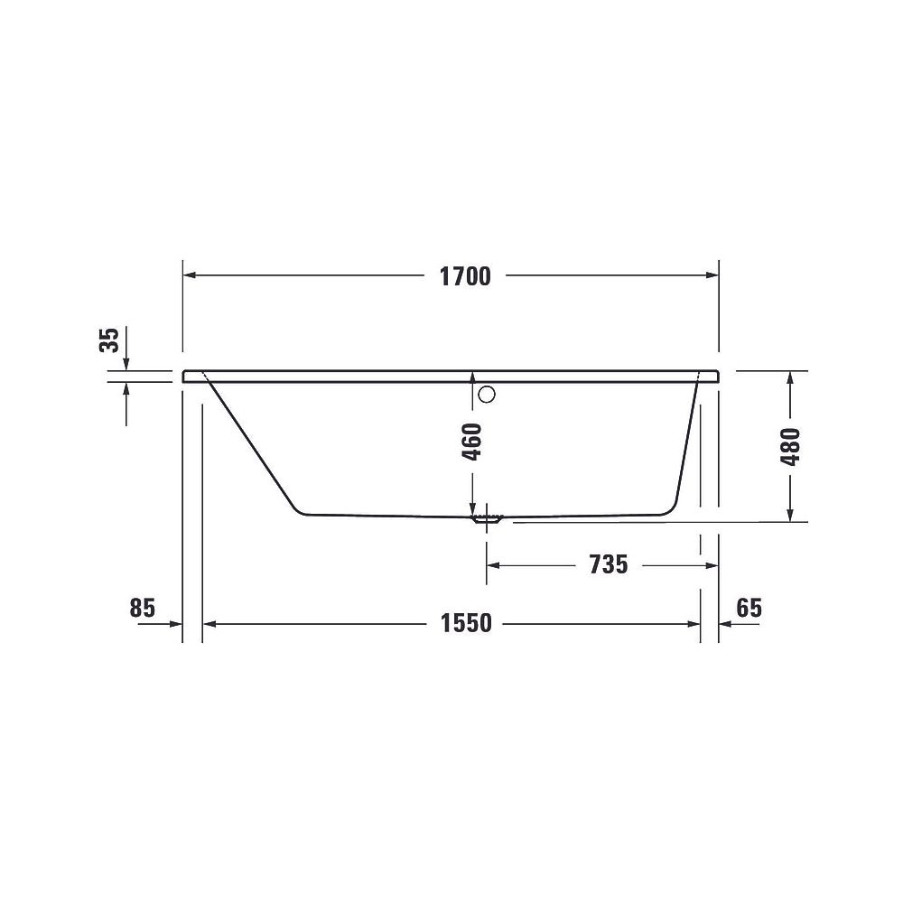 Duravit No.1 Badewanne 480x1000x1700mm, 210l, Weiß glänzend, Trapezförmig, Ei... DURAVIT-700508000000000 4063382185525 (Abb. 10)