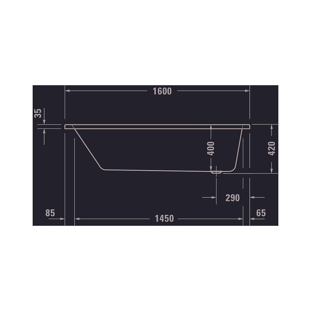 Duravit No.1 Badewanne 420x700x1600mm, 110l, Weiß glänzend, Rechteckig, Einbau... DURAVIT-700488000000000 4063382185372 (Abb. 7)
