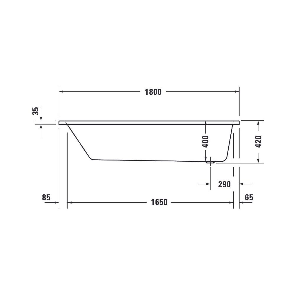 Duravit No.1 Whirlwanne Rechteckig, Einbau, 800x1800x420mm Jet Project, 1 Rück... DURAVIT-760491000JP1000 4063382185693 (Abb. 2)