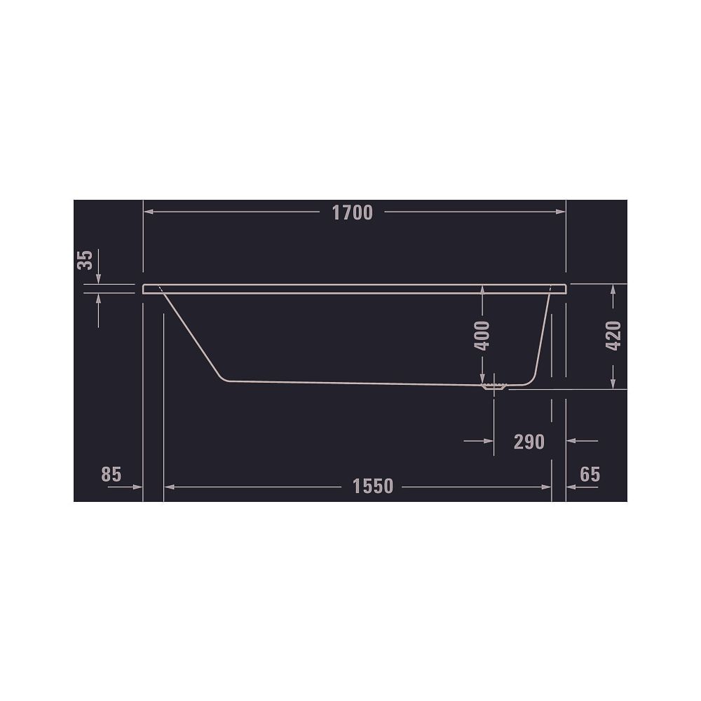 Duravit No.1 Badewanne 420x750x1700mm, 145l, Weiß glänzend, Rechteckig, Einbau... DURAVIT-700490000000000 4063382185396 (Abb. 9)
