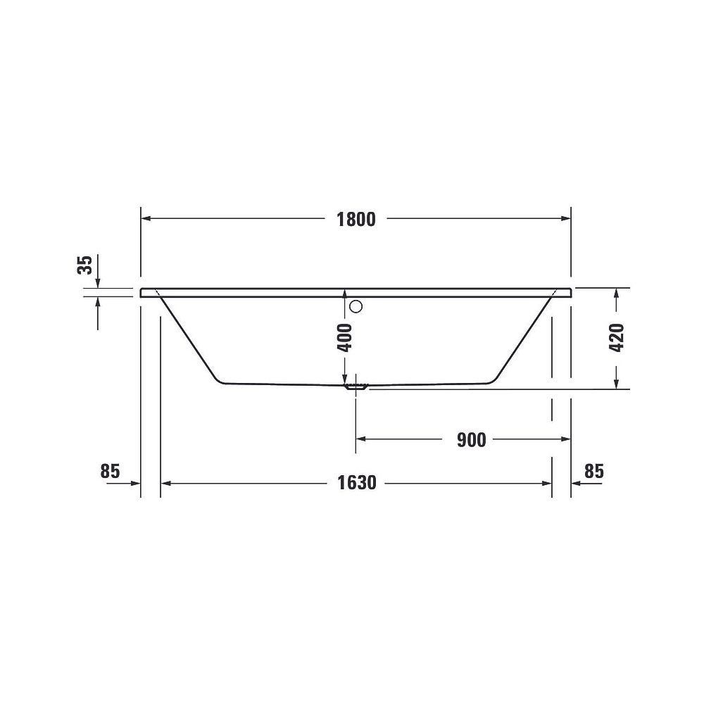Duravit No.1 Whirlwanne rechteckig Einbau, 800x1800x420mm Jet Project, 2 Rücke... DURAVIT-760492000JP1000 4063382185648 (Abb. 2)