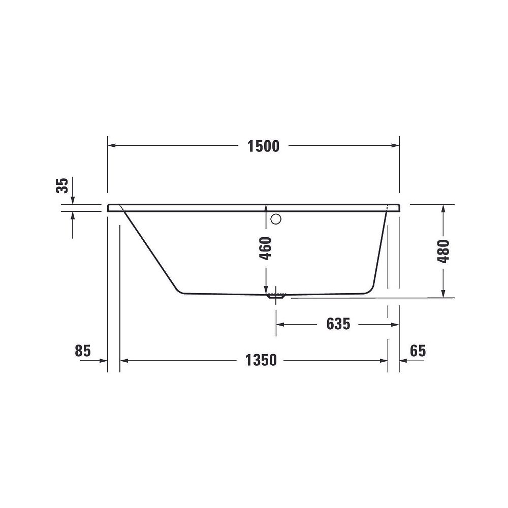 Duravit No.1 Whirlwanne Trapezförmig, Einbau L, 800x1500x480mm, Jet Project, 1... DURAVIT-760504000JP1000 4063382185655 (Abb. 2)