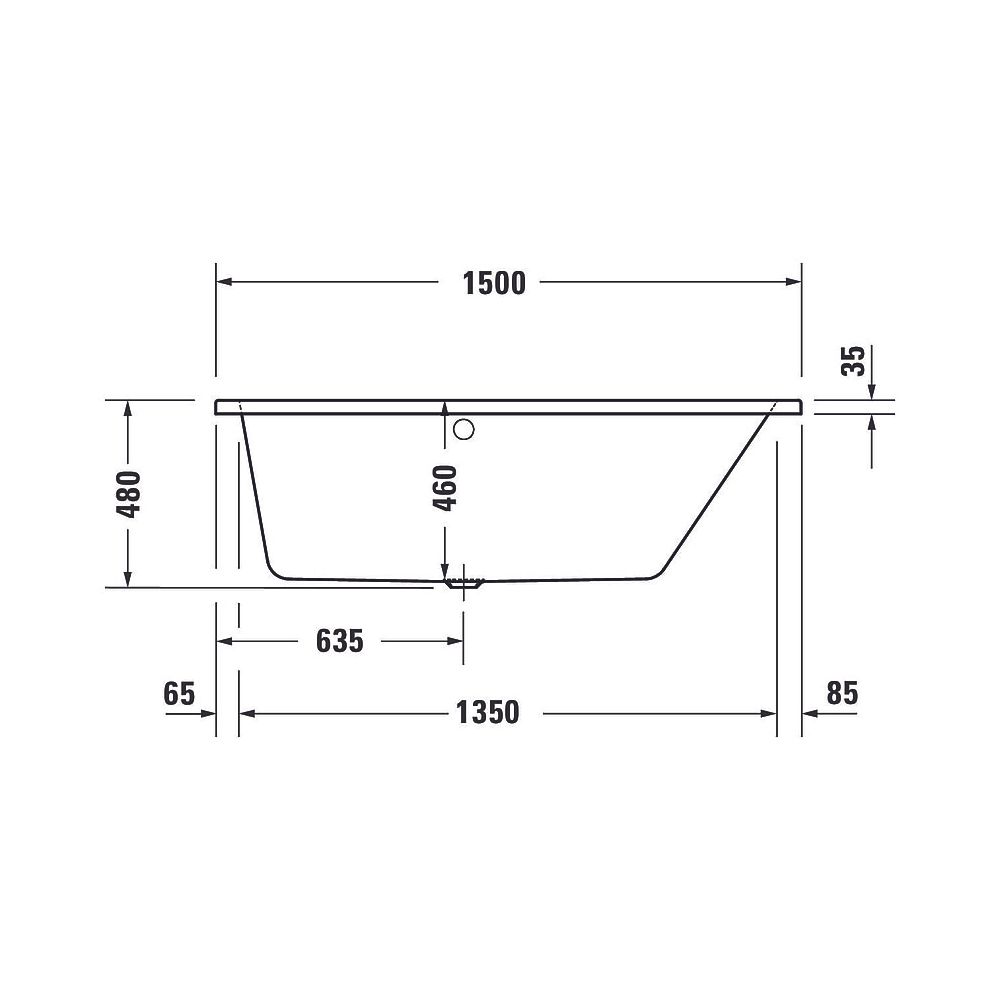 Duravit No.1 Whirlwanne Trapezförmig, Einbau R, 800x1500x480mm, Jet Project, 1... DURAVIT-760505000JP1000 4063382185662 (Abb. 2)