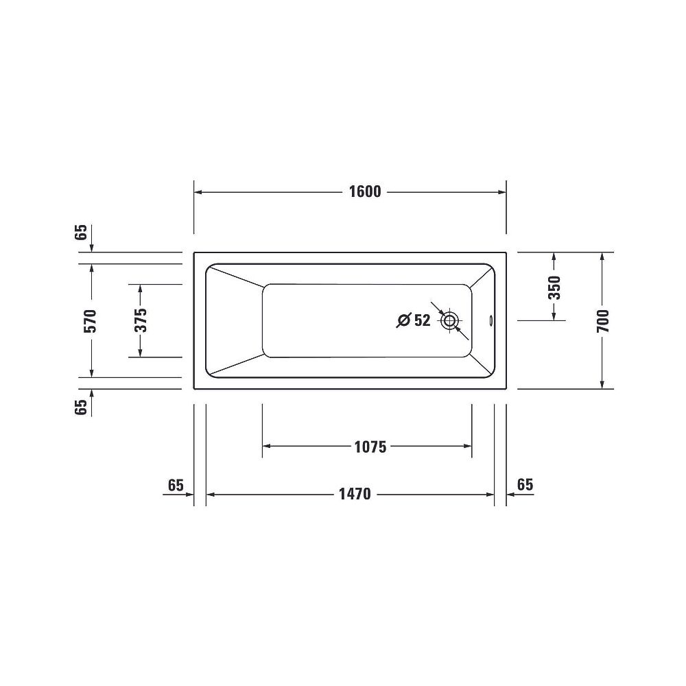 Duravit No.1 Badewanne 420x700x1600mm, 110l, Weiß glänzend, Rechteckig, Einbau... DURAVIT-700488000000000 4063382185372 (Abb. 9)
