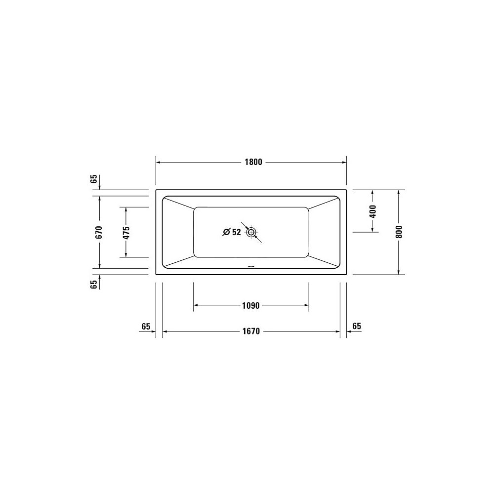 Duravit No.1 Whirlwanne rechteckig Einbau, 800x1800x420mm Jet Project, 2 Rücke... DURAVIT-760492000JP1000 4063382185648 (Abb. 4)