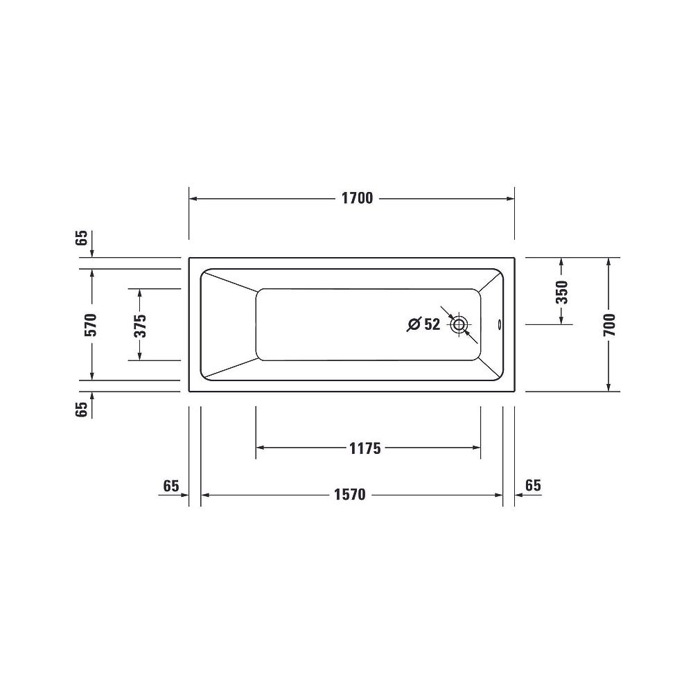 Duravit No.1 Whirlwanne Rechteckig, Einbau, 700x1700x420mm Jet Project, 1 Rück... DURAVIT-760489000JP1000 4063382185624 (Abb. 4)