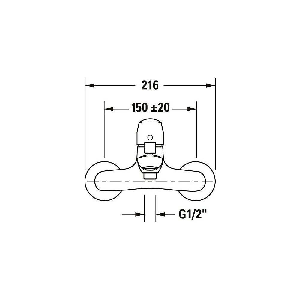 Duravit No.1 Einhebel-Wannenmischer Aufputz, Chrom, Anschlussart S-Anschlüsse, 1/... DURAVIT-N15230000010 8000177315947 (Abb. 9)