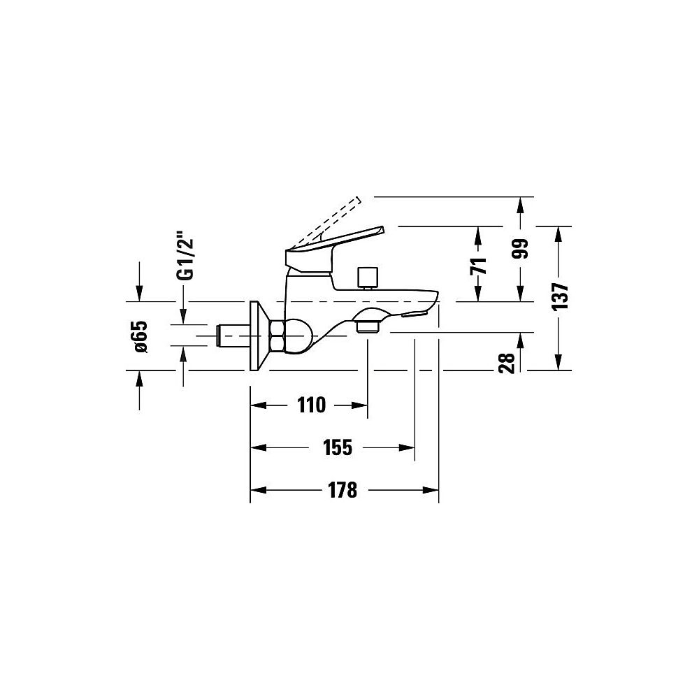 Duravit No.1 Einhebel-Wannenmischer Aufputz, Chrom, Anschlussart S-Anschlüsse, 1... DURAVIT-N15230000010 8000177315947 (Abb. 10)